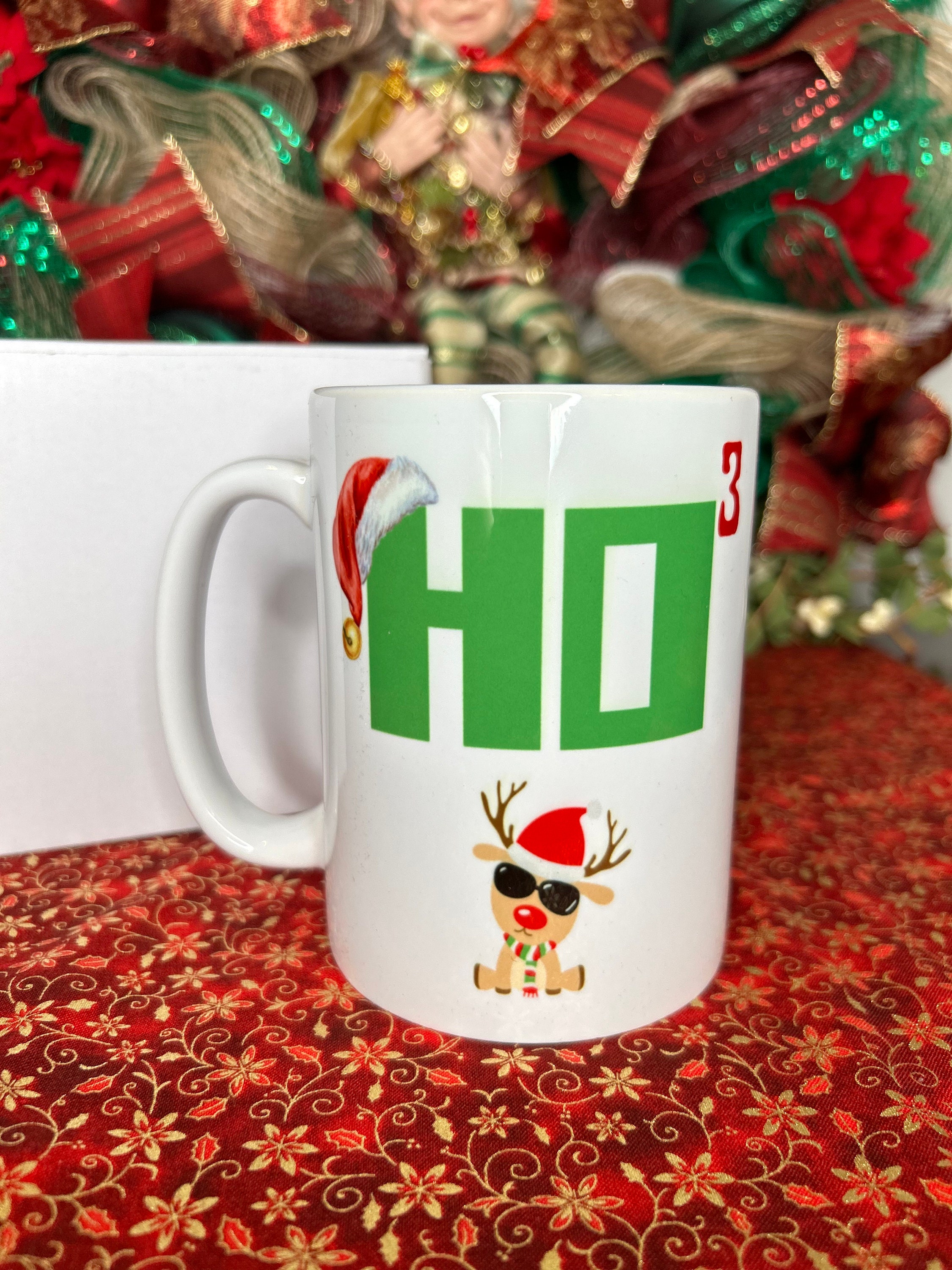 15 oz Coffee Mug HO HO HO Christmas Mug for Santa Cup for Teacher Christmas Gift for Mom Christmas gift for Dad Christmas Cup Friend Gift - Thumbnail 2