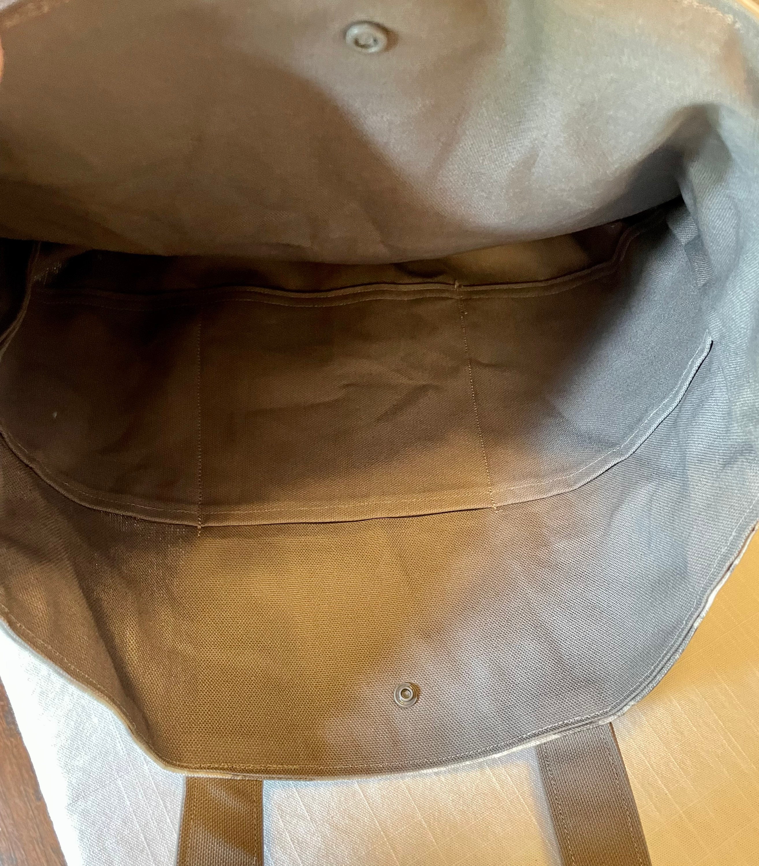 Lined Canvas Tote Bag / Purse / Handbag with Pockets / Gray Feather Swirl  Print 12 x 12 x 5.5 inches *FREE SHIPPING TO U.S.* - Thumbnail 4