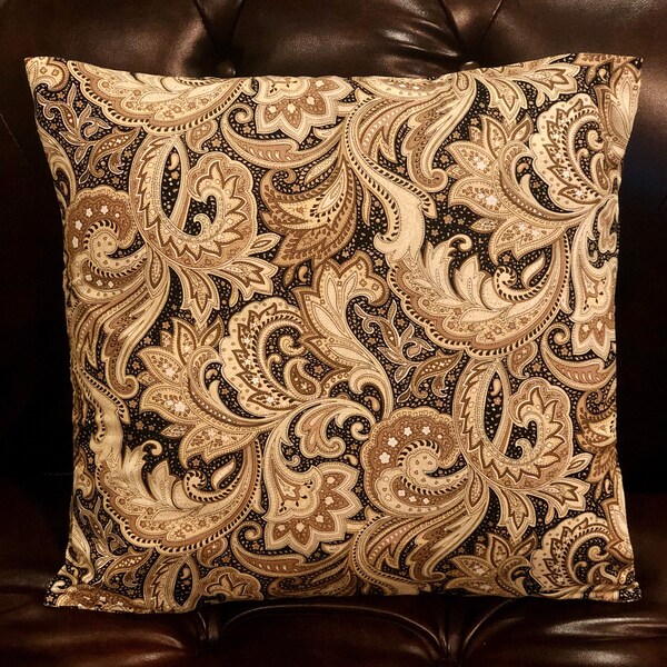 Black Paisley Pillow Etsy