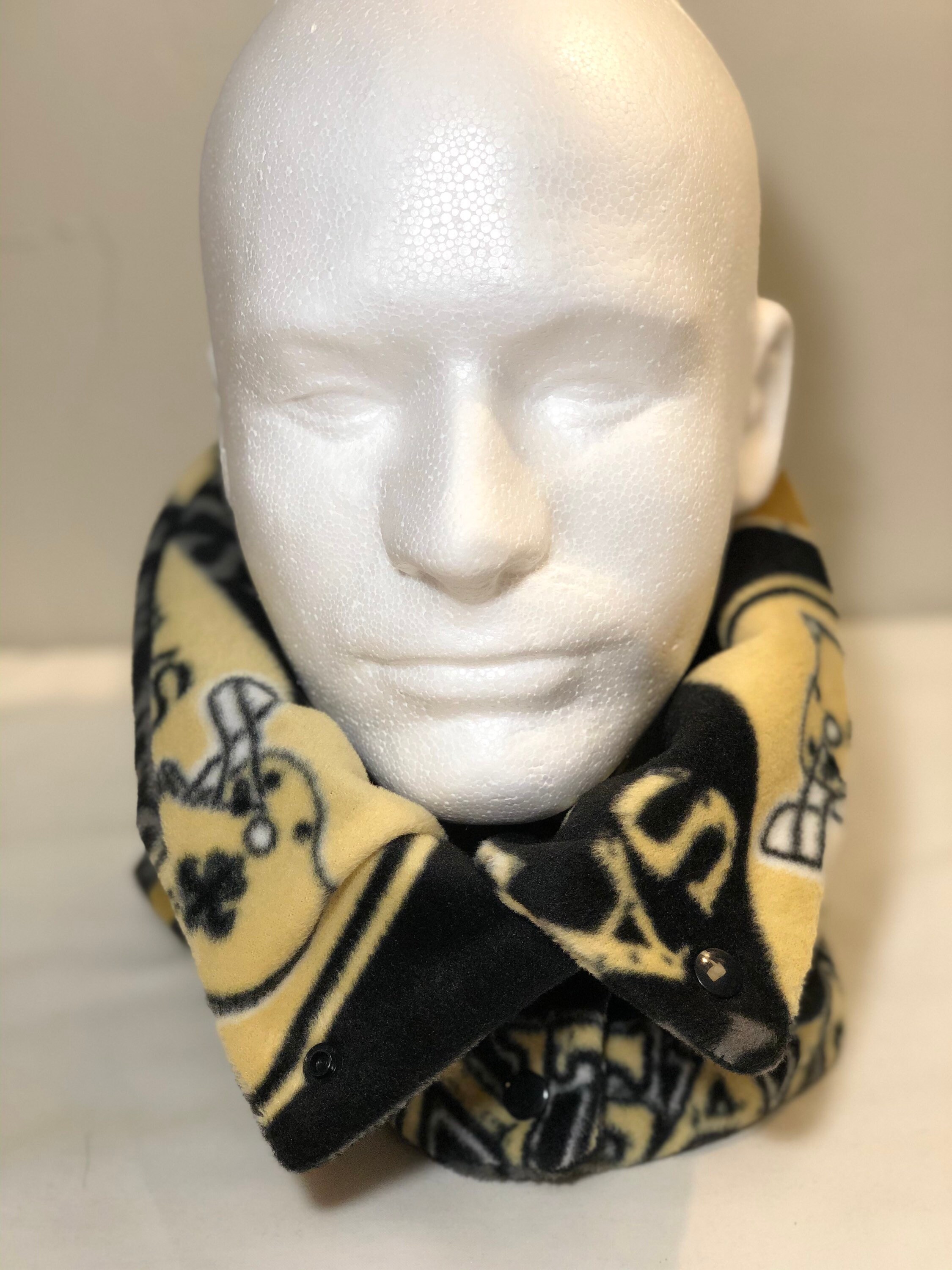 New Orleans Saints Double Layer Fleece Winter Neck Gaiter / Scarf / Ear Warmer with Snaps-Size Children to Adult *FREE Shipping to US* - Thumbnail 2