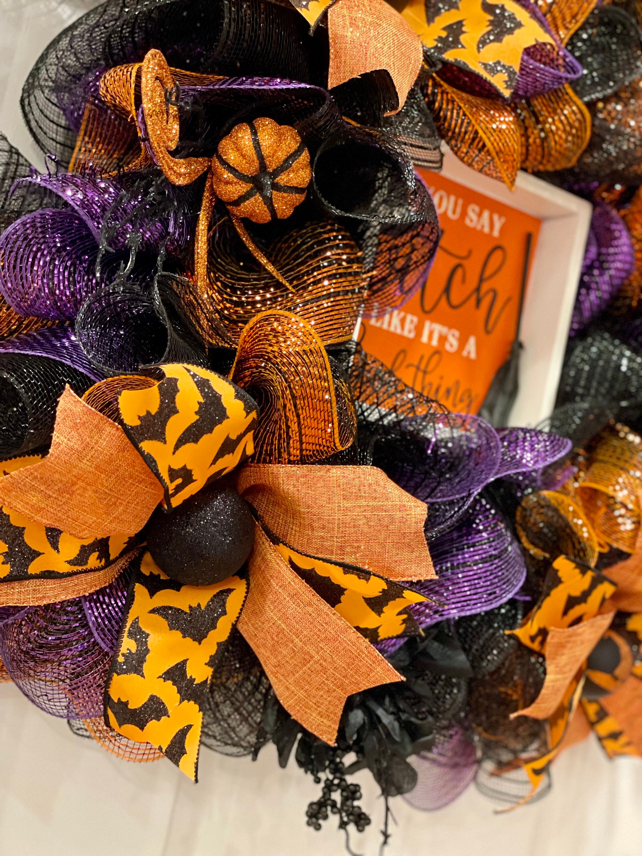 23 inch Witch Halloween Deco Mesh Wreath **FREE SHIPPING to U.S.** - Thumbnail 6