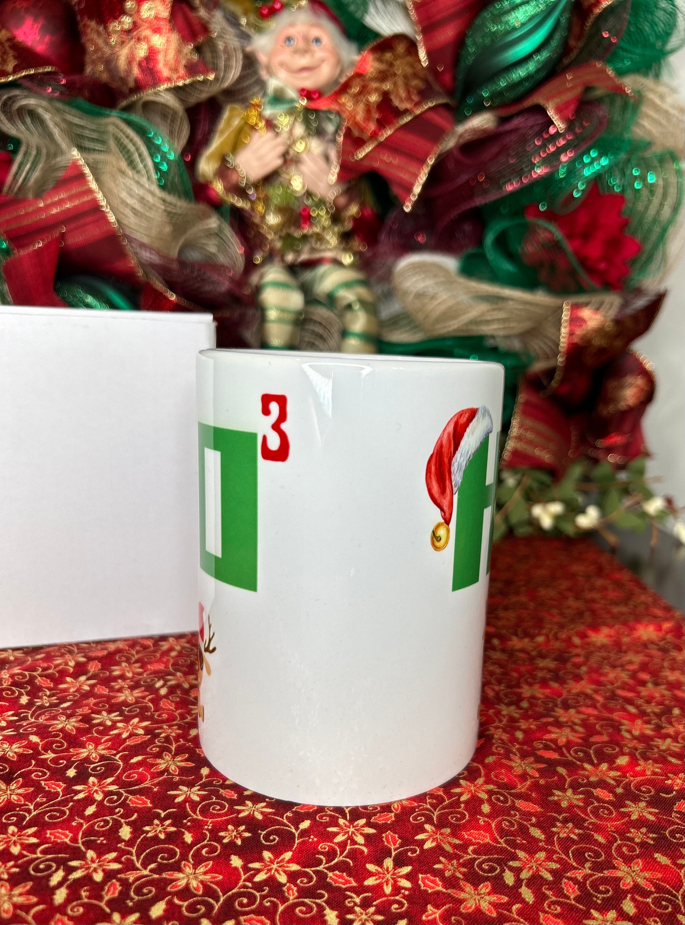 15 oz Coffee Mug HO HO HO Christmas Mug for Santa Cup for Teacher Christmas Gift for Mom Christmas gift for Dad Christmas Cup Friend Gift - Thumbnail 3