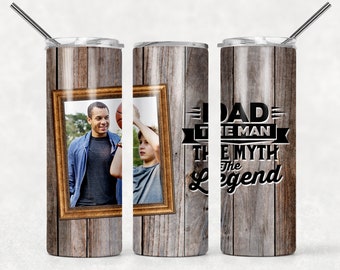 20oz Personalized Dad Man Myth Legend Photo Tumbler | Photo Collage Tumbler | Father's Day | Birthday gifts | Gift Ideas | Coffee Tumbler