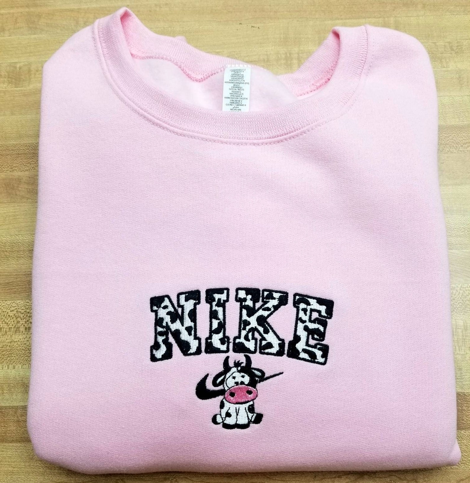 cow print crewneck