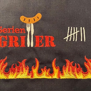 Embroidery File Serial Griller | Embroidery | Grilling | Apron | Towel