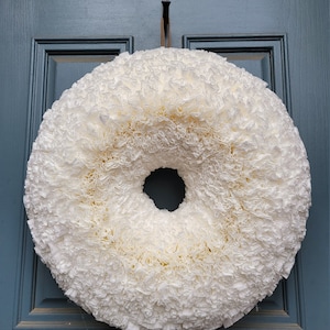 Large Shabby Chic Coffee Filter Wreath, BoHo Chic, Rustic, Farmhouse, Available in White or Brown(Natural)