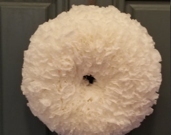 White Coffee Filter Wreath