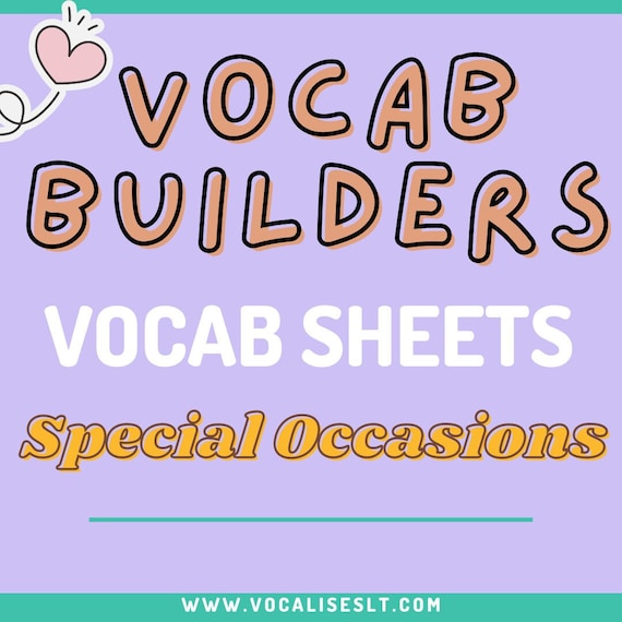 Special Occasions Vocabulary Pictures