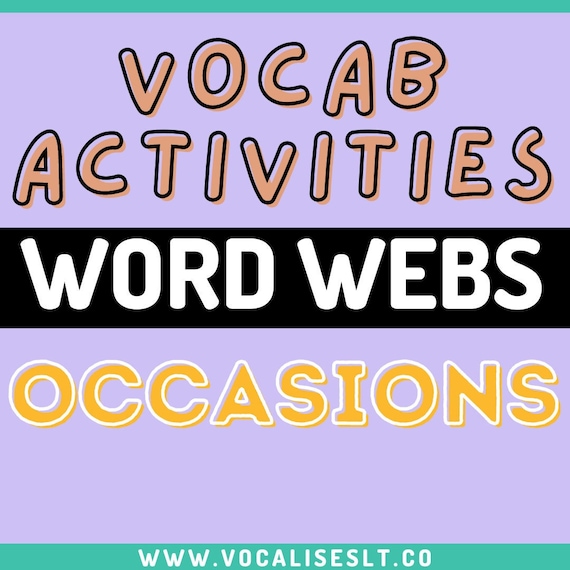 Vocab Word Webs: Special Occasions