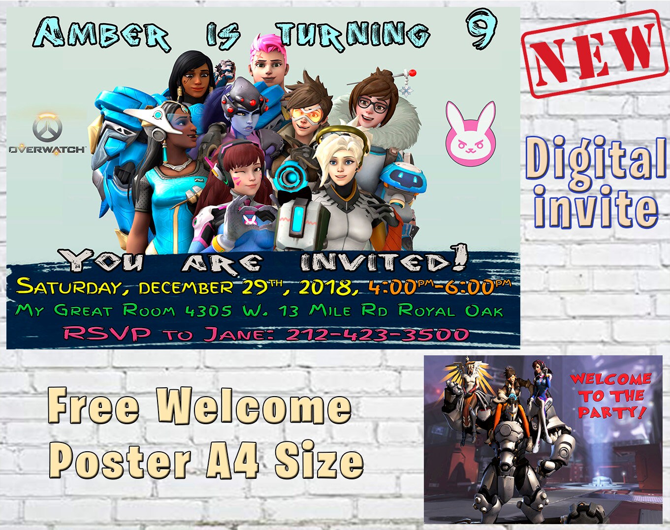 Overwatch Invitation Overwatch Birthday Overwatch Party | Etsy