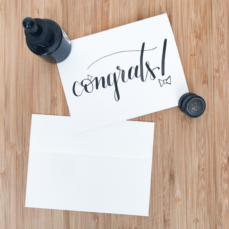 Wedding /& Engagement Card Hand Lettered Calligraphy