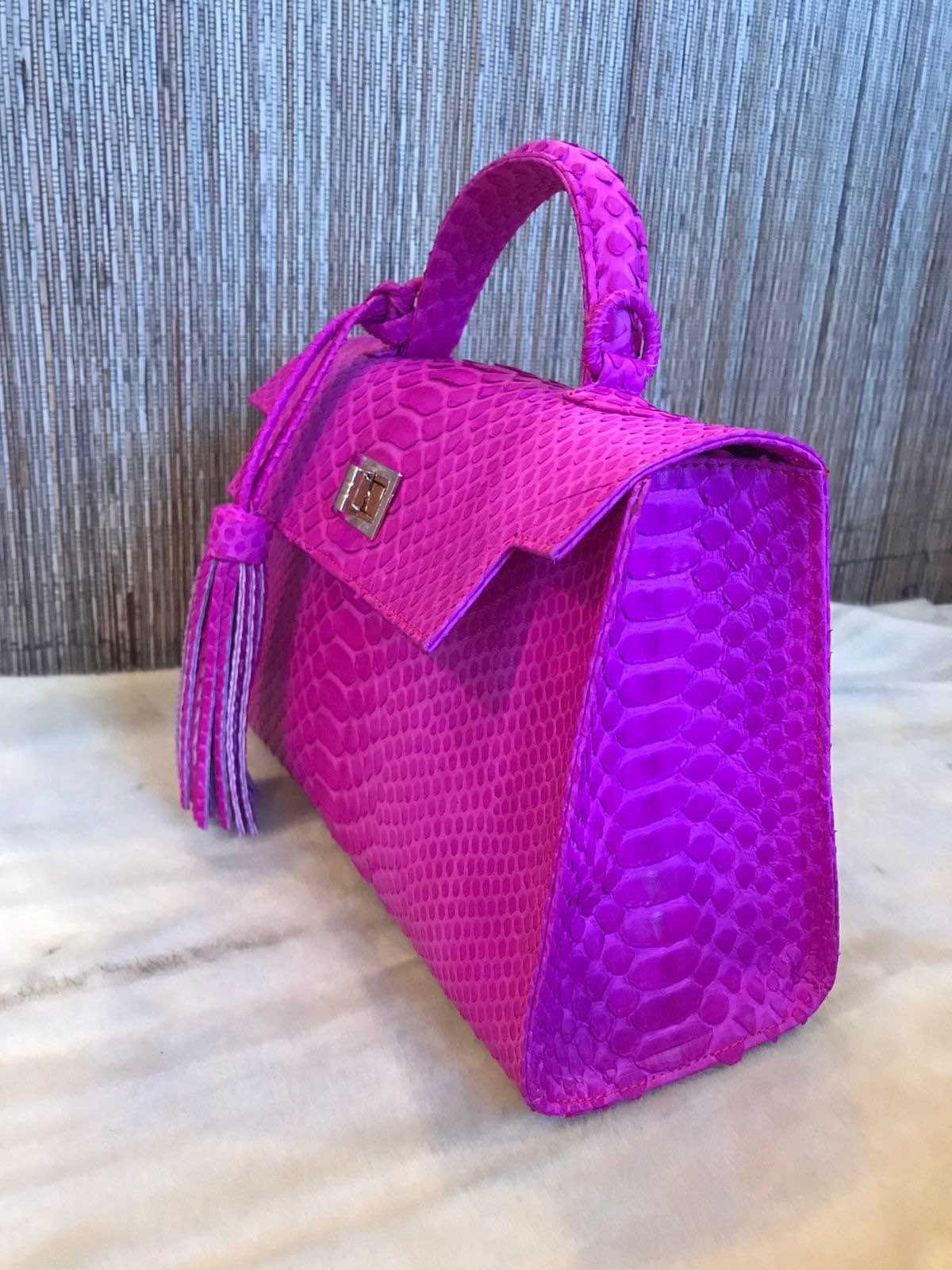 Genuine Python Skin Small Cute Top Handle Bag Summer Bags 