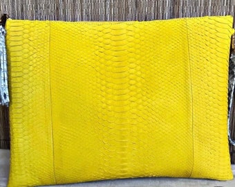 Genuine Python Skin Laptop Case | Exotic Leather Tech Bag | Snakeskin Laptop Sleeve | Python Leather Bag | Handmade Bali Gift for Her