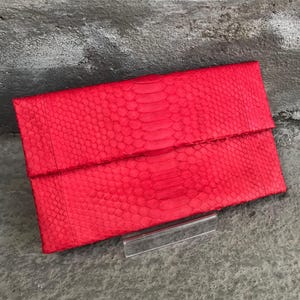 FAST SHIPPING Genuine Python Skin Envelope Clutch | Exotic Leather Bags | Small Classy Handmade Clutch  Flat women Evening Clutch| Snake Bag