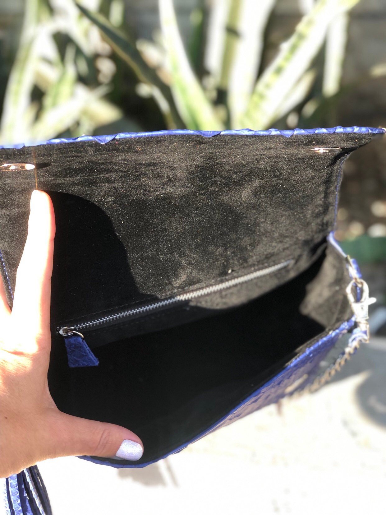 Genuine Python Skin Blue Crossbody Bag | Elegant Classy Leather Snake ...