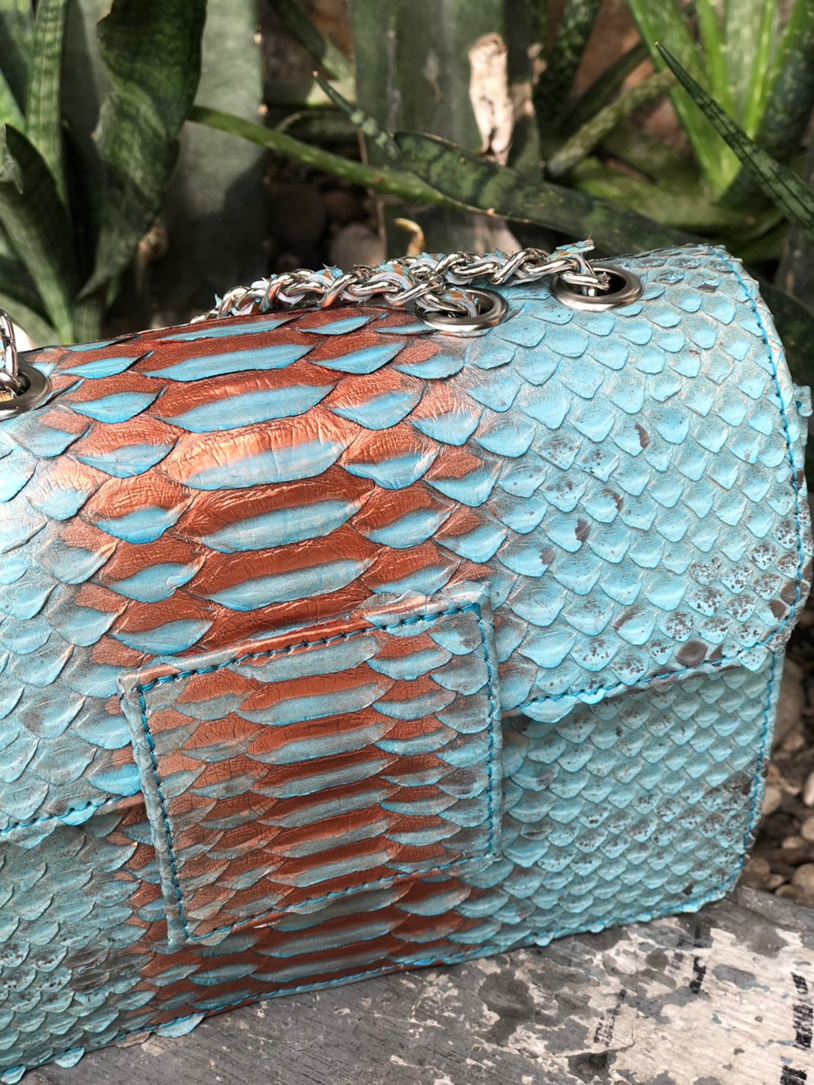 Small Shiny Genuine Python Skin Crossbody Bag | Designer Leather Bag ...