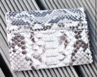FAST SHIPPING Genuine python skin creditcards holder | business cads holder gray snake colour wallet | gift idea exotic python skin leather