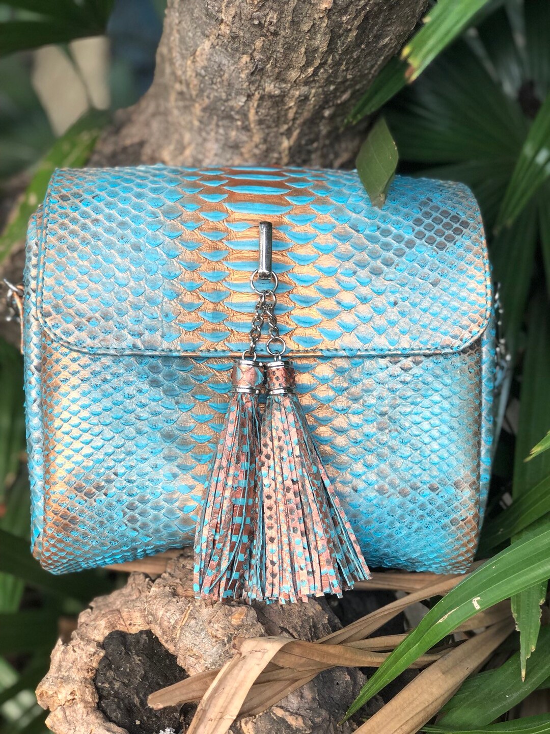 Genuine Python Skin Classy Crossbody Chain Bag Handmade| Tassel Bag ...