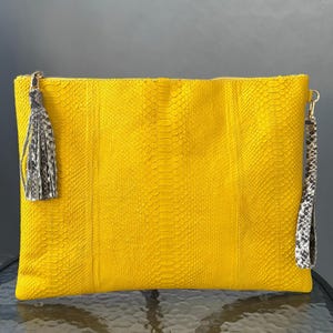 Genuine Python Skin Laptop Case | Exotic Leather Tech Bag | Snakeskin Laptop Sleeve | Python Leather Bag | Handmade Bali Gift for Her image 3