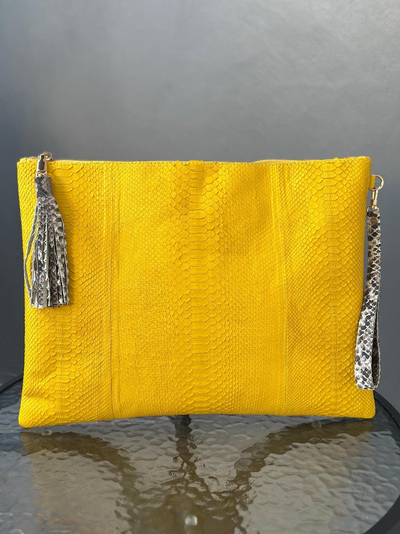 Genuine Python Skin Laptop Case | Exotic Leather Tech Bag | Snakeskin Laptop Sleeve | Python Leather Bag | Handmade Bali Gift for Her image 3