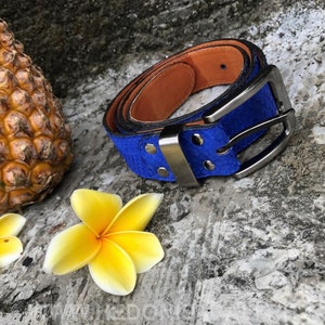Genuine Python Skin Blue Belt | Electric Blue Ultramarine Belt ...