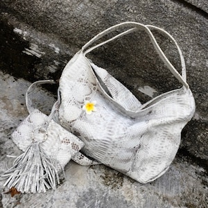 Big Soft Hobo Genuine Python Skin Classy Bag | Exotic Leather Bag | Soft Hobo Snakeprint Bag | Sport Bag | Python Casual Bag | Summer Bag