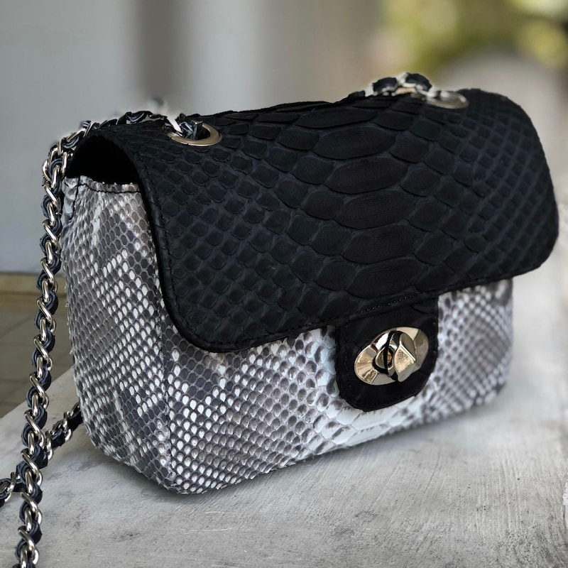 Snake Skin Crossbody Bag - Etsy