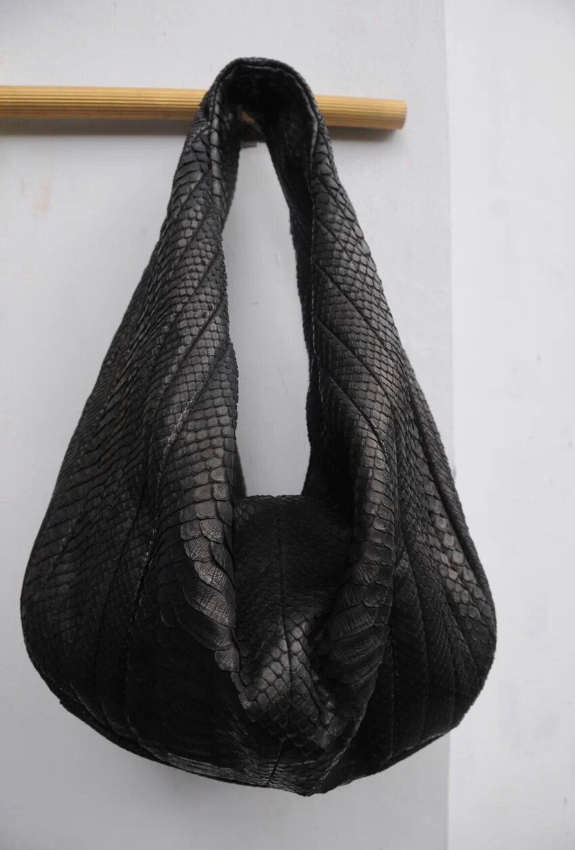 EPONYMOUS Bag Purse Leather Clutch Python Luxury Logo Black Boho Green  $1,495