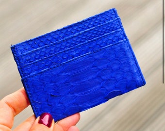 Porta biglietti da visita / Porta carte di credito / Regalo per lui / Porta carte in pelle esotica / Portafoglio piccolo in pelle di pitone / Custodia in vera pelle di pitone