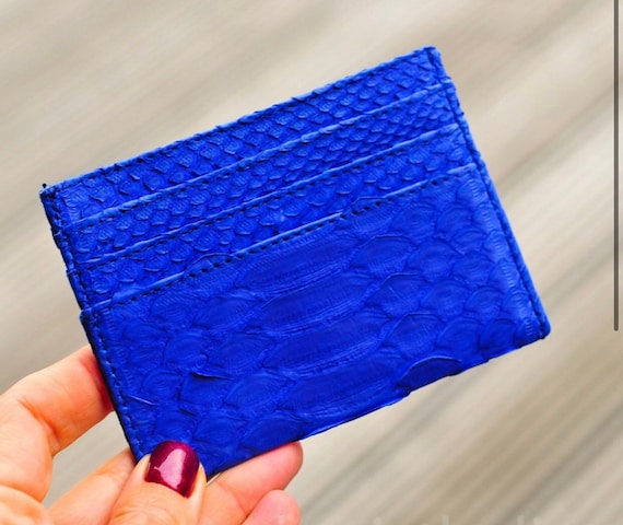 Business card holder | Credit Card Holder | Gift for him | Exotic leather cardholder | Python skin small wallet | Genuine python skin case