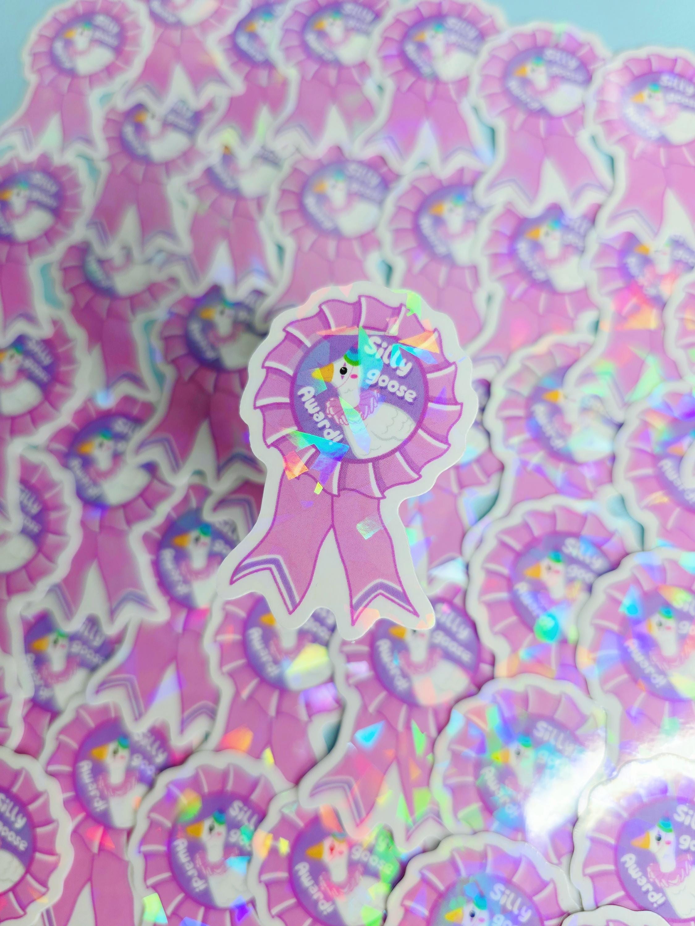 Transparent Holographic Silly Goose Award Ribbon Sticker - Etsy