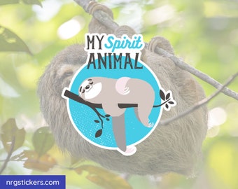 Funny Sloth Sticker, My Spirit Animal Vinyl Sticker, Laptop Sticker, Friends Gift, Macbook Pro Stickers, Laptop Stickers, Vinyl Stickers