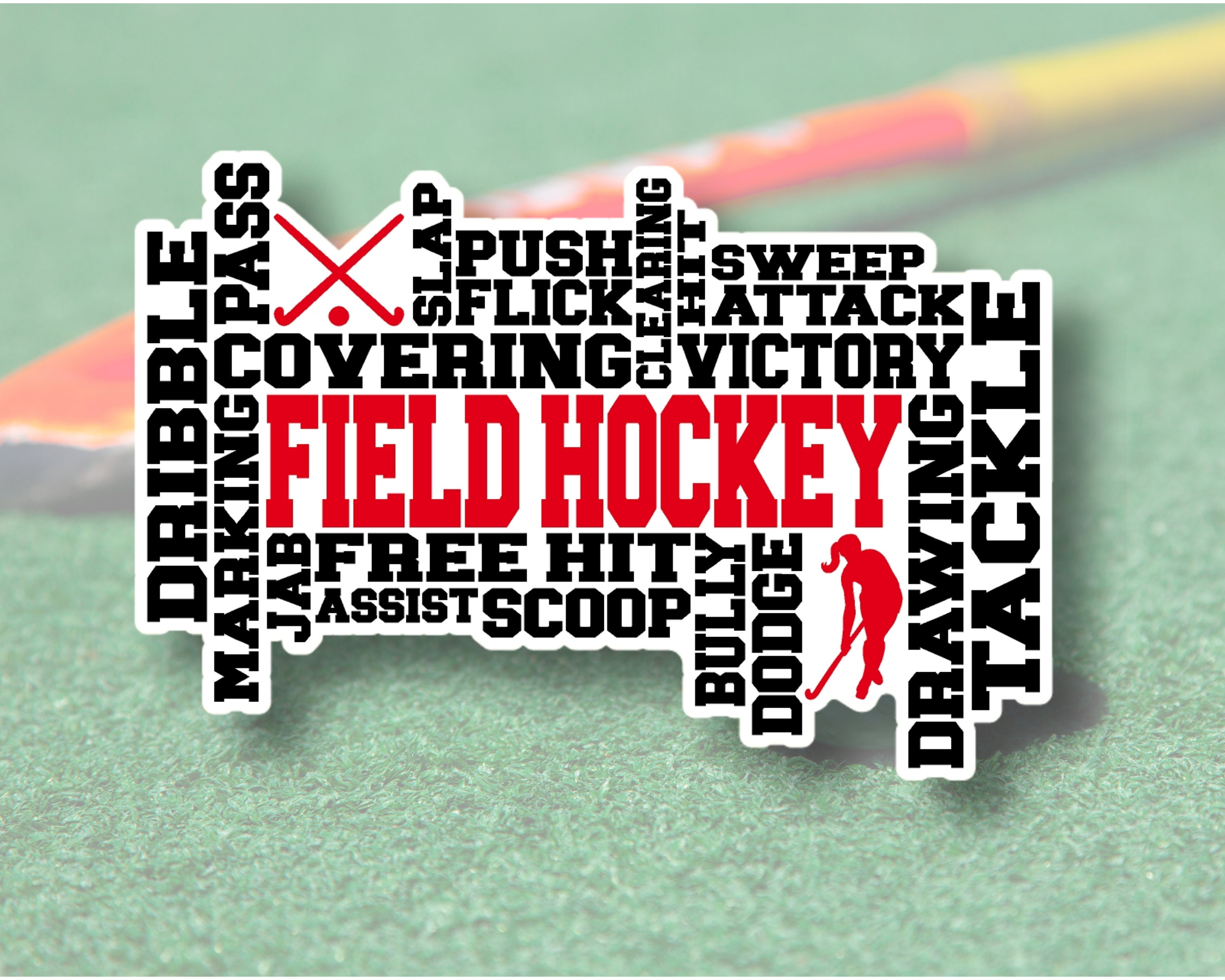 Field Hockey Word Art Vinyl Sticker Field Hockey Stickers Etsy