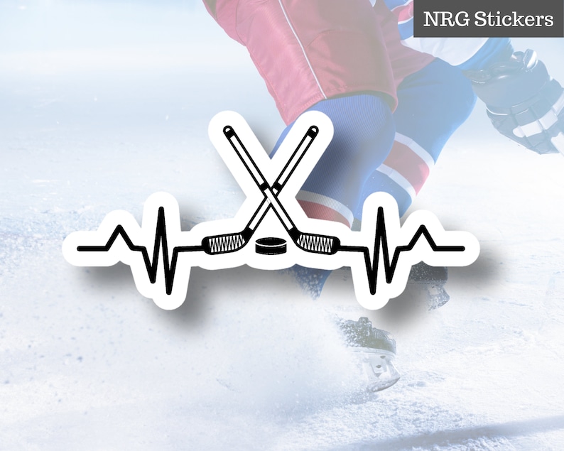 Ice Hockey Heartbeat Vinyl Sticker Ice Hockey EKG Vinyl Etsy