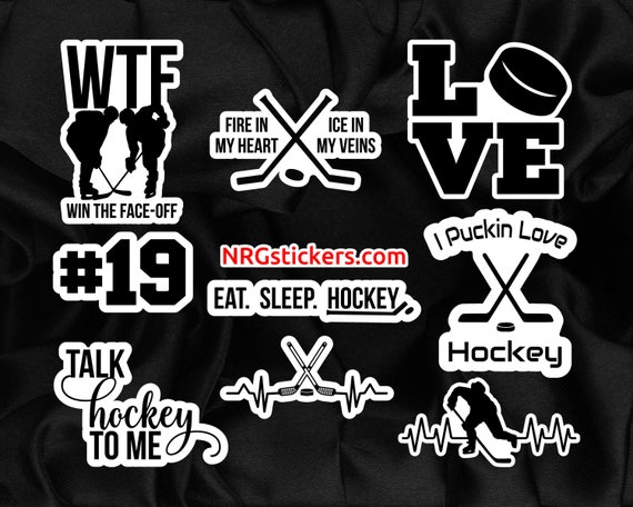 Custom Ice Hockey Vinyl Sticker Mega Pack, Ice Hockey Stickers, Ice Hockey  Gift, Custom Player Number Included!