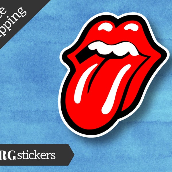 The Rolling Stones Tongue Vinyl Sticker - Funny Sticker - Computer Sticker - Motivational Sticker - Laptop Sticker - Red Tongue Lips Sticker