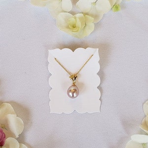 Mauve Freshwater Pearl (Fleur de Lis bail - Gold Filled)