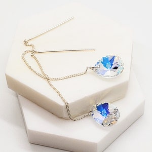 Swarovski + Sterling Silver &quot;On the Steps of the Palace&quot; Ear Threads