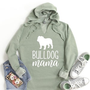 Bulldog Mama Hoodies, Bulldog Mom Hoodies, Bulldog Dog Hoodies, Bulldog Gifts, Dog Women's Pullover Hoodies, Dog Owner Gift