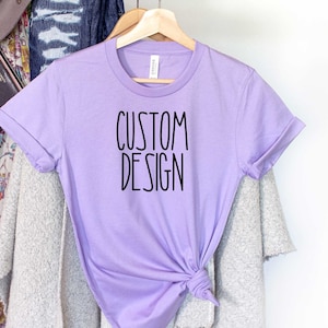 Bella + Canvas Custom Shirt, Bachelorette Party Shirts, Lavender Purple T-Shirt, Pastel Custom Text Shirt, Bachelorette Tees with Text