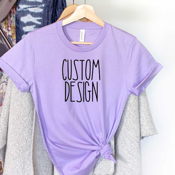 Bella + Canvas Custom Shirt, Bachelorette Party Shirts, Lavender Purple T-Shirt, Pastel Custom Text Shirt, Bachelorette Tees with Black Text