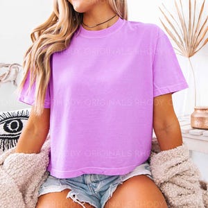 Comfort Colors Cropped Tee, Neon Crop T-Shirt for Women 3023 Neon Violet