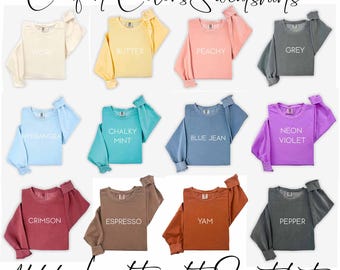 Comfort Colors Sweatshirts, Lightweight 100% Cotton Sweatshirts in Soft Fall Colors Crewneck 1466