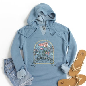 Boho Wild Flower Women&#39;s Hoodie, Boho floral Women&#39;s Hoodie, Pullover Hoodies, Women&#39;s Sweatshirt, Ultra Soft Women&#39;s Hoodie, Comfy Hoodie