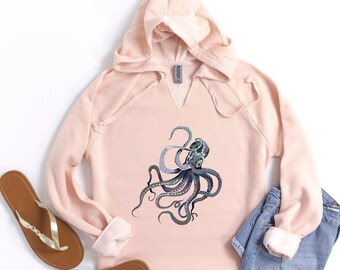 Celestial Animal Octopus Women's Hoodie, Celestial Octopus Hoodie, Pullover Hoodies, Women's Sweatshirt, Ultra Soft Women's Hoodie, Gift Tee