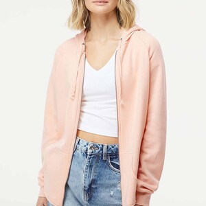 light pink zip lightweight zip up hoodies women's