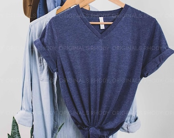 Bella Canvas V Neck Tee, Soft Cotton Shirts for Women 3005