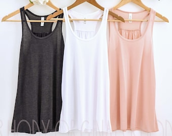 Bella Canvas Flowy Racerback Tank, Soft Drapey A-Line Top