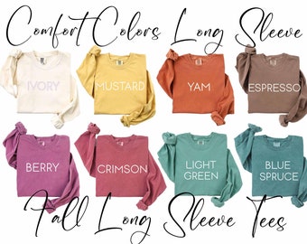 Camisetas de manga larga Comfort Colors, camisas de manga larga