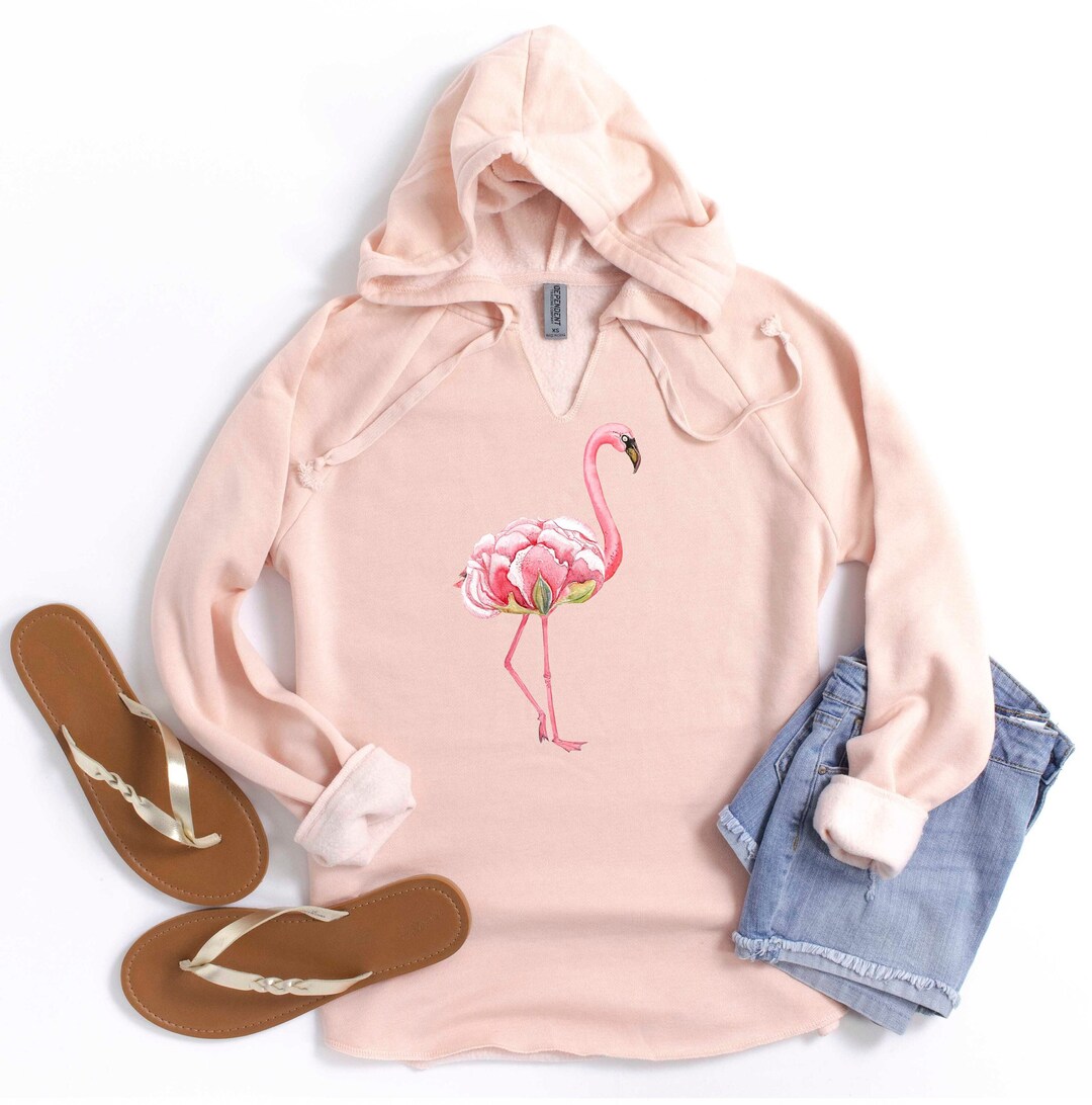 Women Flamingo White Pineapple Hoodie Dress Print